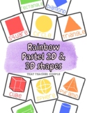 Rainbow Pastel 2D and 3D Shapes Poster Set