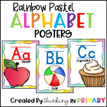 Preview of Rainbow Pastel Alphabet Posters