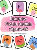 Rainbow Pastel Animal Alphabet Poster/Banner Set