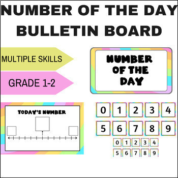 Preview of Rainbow Pastel Number of the Day Interactive Bulletin Board Poster Set - Grades