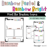 M Rainbow Pastel & Rainbow Bright - Editable Meet the Teac