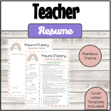 Rainbow Pastel Teacher Resume