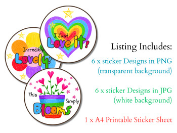 Rainbow Pencil Digital & Printable Sticker Set by Miss C's Brigade