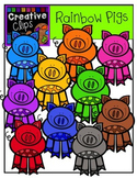 Rainbow Pigs {Creative Clips Digital Clipart}