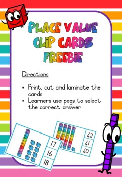 Preview of Rainbow Place Value Clip cards FREEBIE