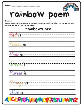 Preview of Rainbow Poem