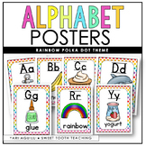 Rainbow Polka Dot Alphabet Posters