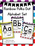 Rainbow Polka Dot Alphabet Set