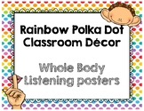 Rainbow Polka Dot Classroom Decor- Whole Body Listening Posters