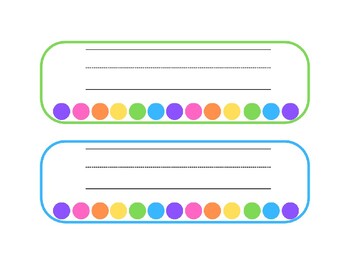 Preview of Rainbow Polka Dot Name Tags (Printable)