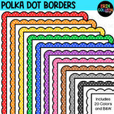 Rainbow Polka Dot Scalloped Borders Clipart - Frames FREEBIE