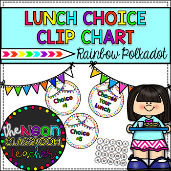 Preview of Rainbow Polkadot Lunch Choice Clip Chart