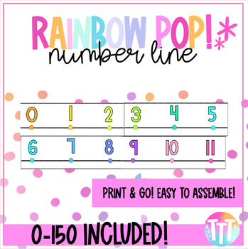 Preview of Rainbow Pop Classroom Number Line 0-150