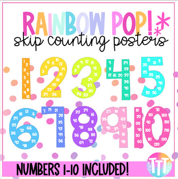 Preview of Rainbow Pop Skip Counting Posters