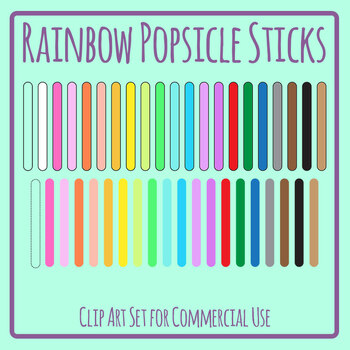 Colorful Popsicle Sticks / Paddle Pop Craft Sticks for Counting / Math Clip  Art
