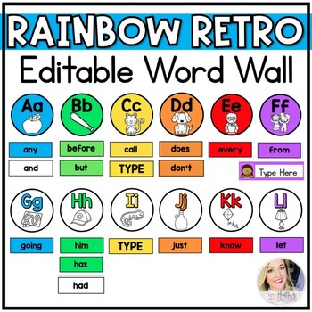 Preview of Rainbow Portable Word Wall