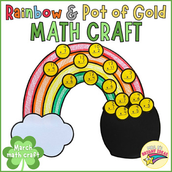 Preview of Rainbow/Pot of Gold Math Craft | March/St. Patrick's Day Bulletin Board Hallway