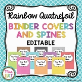 Rainbow Quatrefoil Binder Covers and Spines | EDITABLE