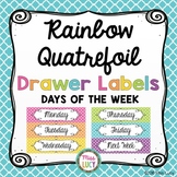 Rainbow Quatrefoil Drawer Labels - Days of the Week