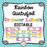 Rainbow Quatrefoil Drawer Labels | EDITABLE
