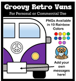 Rainbow Retro Vans Clipart PNGs