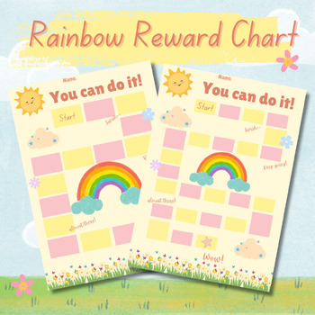 Preview of Rainbow Reward Chart For Kids and Good Behaviour Classroom Management