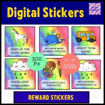 Preview of Rainbow Reward a Stickers Distance Learning Google ™️, Seesaw™️