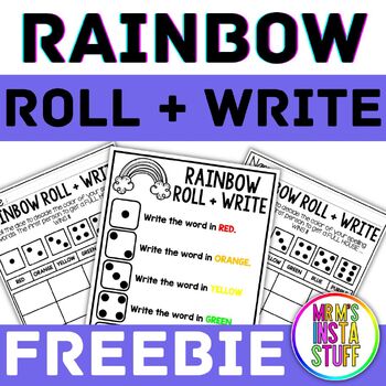 Preview of Spelling Activity Freebie Rainbow Spelling Roll and Write