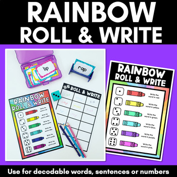 Preview of Rainbow Roll and Write | Phonics Printable