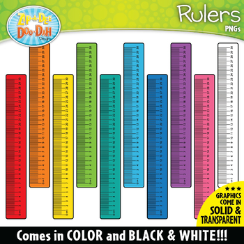 Preview of Rainbow Rulers (Centimeters) Clipart {Zip-A-Dee-Doo-Dah Designs}
