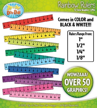 Preview of Rainbow Rulers Clipart {Zip-A-Dee-Doo-Dah Designs}