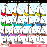 Rainbow Sailboat Clip Art
