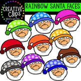 Rainbow Santa Clipart: Faces {Creative Clips Clipart}