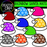 Rainbow Santa Clipart: Hats {Creative Clips Clipart}