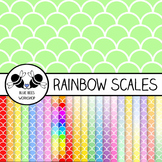 Rainbow Scales Paper & Backgrounds - 22 Color Options (Easy TOU)
