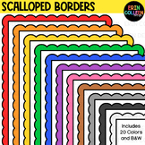 Rainbow Scalloped Borders Clipart - Frames FREEBIE