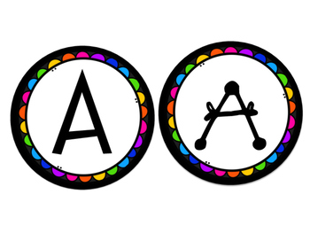 Teacher Created Resources Multicolor Scallop Circle Letters 