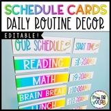 Rainbow Schedule Cards | Editable Daily Schedule