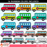 Rainbow School Bus Clip Art