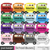 Rainbow School Bus Clip Art, Frame, Paper