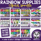 Rainbow School Supplies by Binky's Clipart | School Clip Art