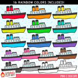 Rainbow Ship Boat Clip Art