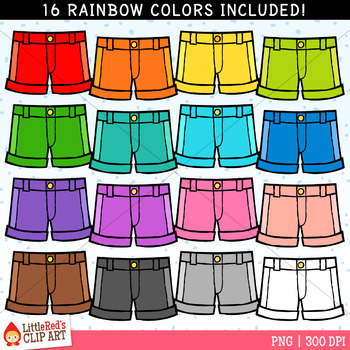 Rainbow Shorts Clip Art by LittleRed | Teachers Pay Teachers