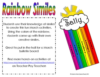 similes rainbow colors activities fun simile using use students their rainbows march come creative own create lesson poetry color