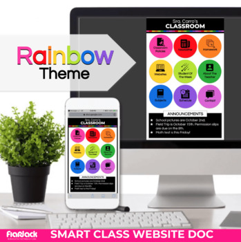 Preview of Rainbow Parent Communication Google Slides Editable Smart Class App Website