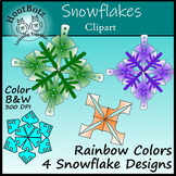 Winter Snowflakes Clip Art | Bright Rainbow Colors