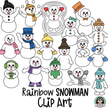 Rainbow Snowman Clip Art by A Few Good Designs by Shannon Few | TpT