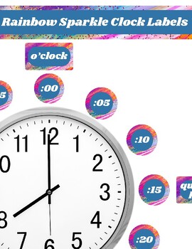 Preview of Rainbow Sparkle Clock Labels