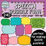 Rainbow Speech Bubble Clipart  {speech bubble clipart}