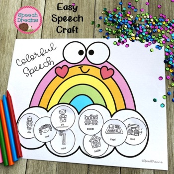 Preview of Speech Therapy Articulation and Language Activity: Rainbow Spring Nouns Verbs